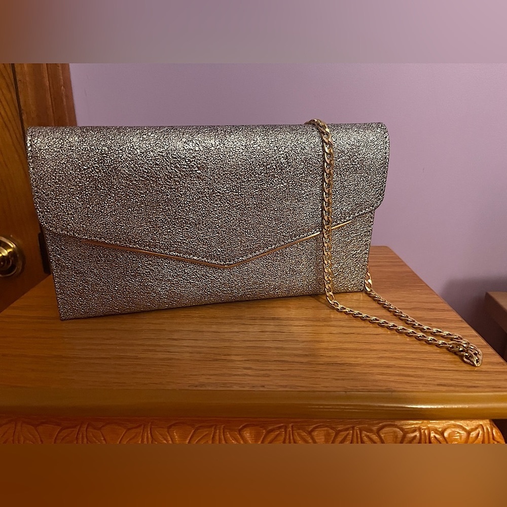 Silver Metallic Envelope Bag